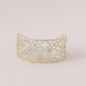 ALEXIS BITTAR Gold Crystal Studded Spur Lace Cuff